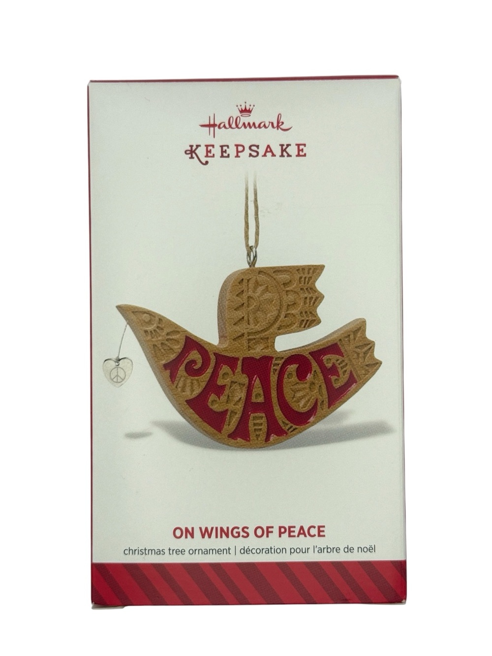 2014 Hallmark Keepsake Ornament On Wings of Peace Bird Wood